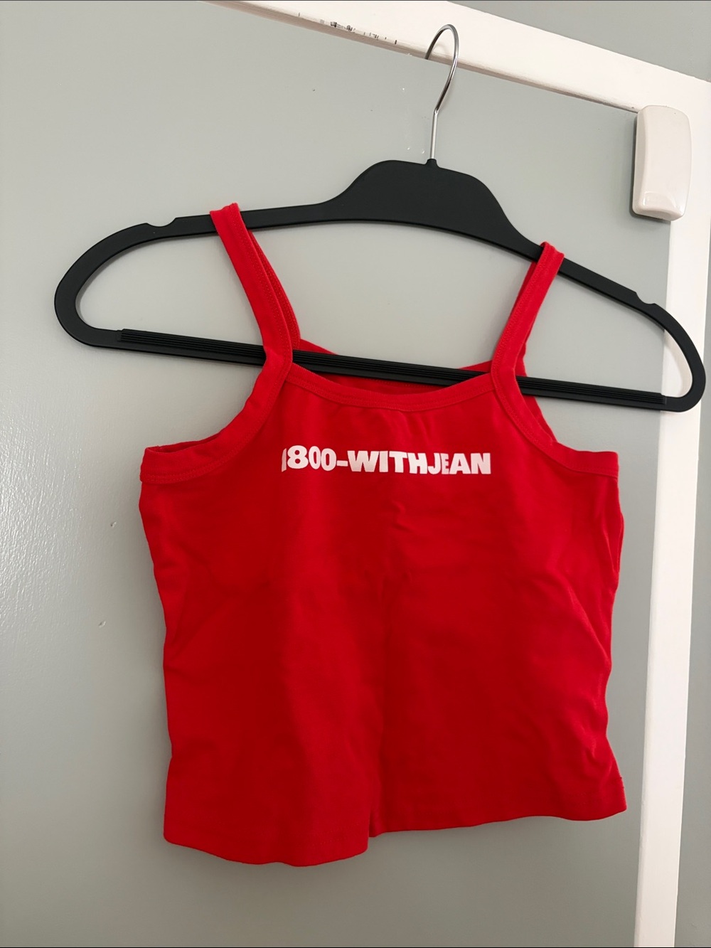 With Jean - red tanktop, size small